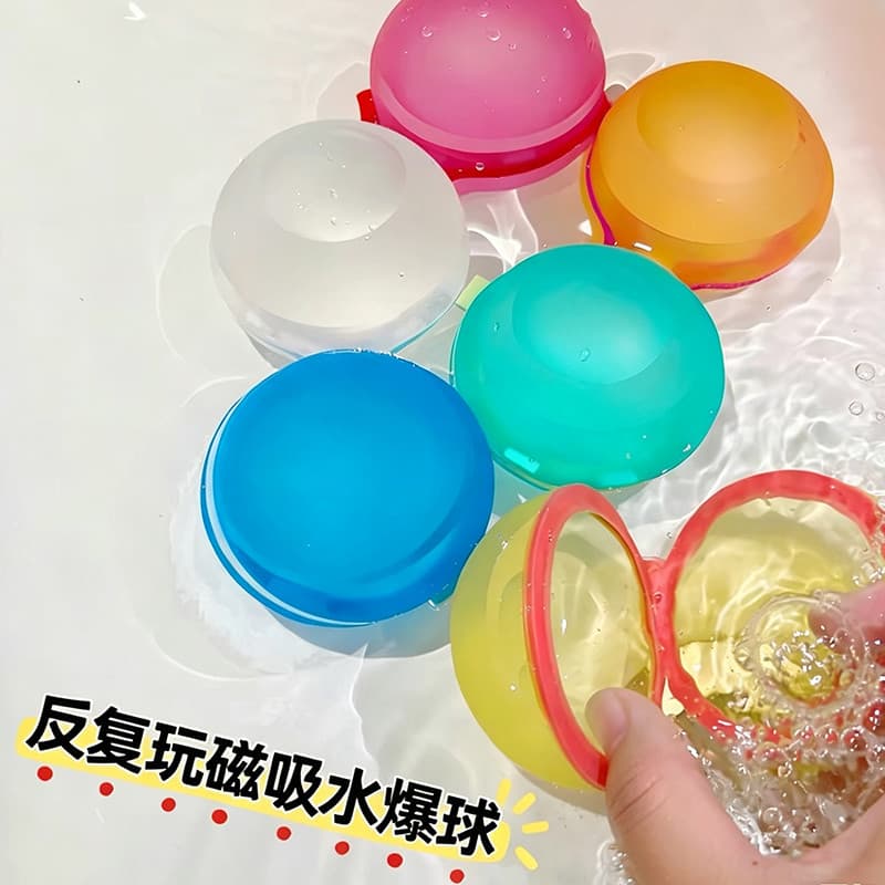 Pólo de água magnético natação crianças brinquedos de banho verão água Silicone brinquedos reutilizáveis injeção água po