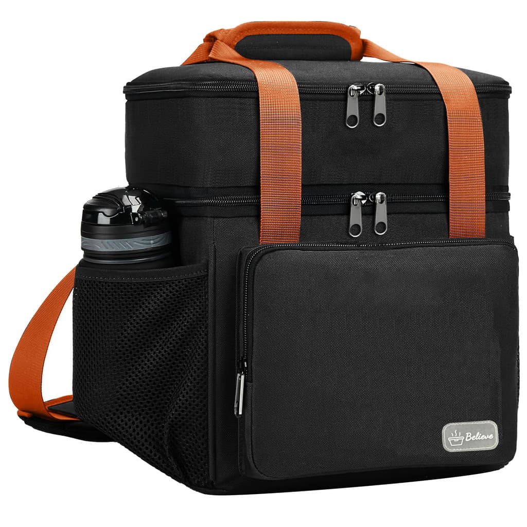 Bolsa Térmica Grande Espaçosa com Dois Compartimentos, Lancheira para Marmita, Passeio, Escola, Faculdade, Trabalho