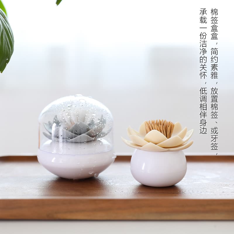 Caixa de palito estilo chinês lótus único criativo palito titular Desktop do agregado familiar palito transparente capa