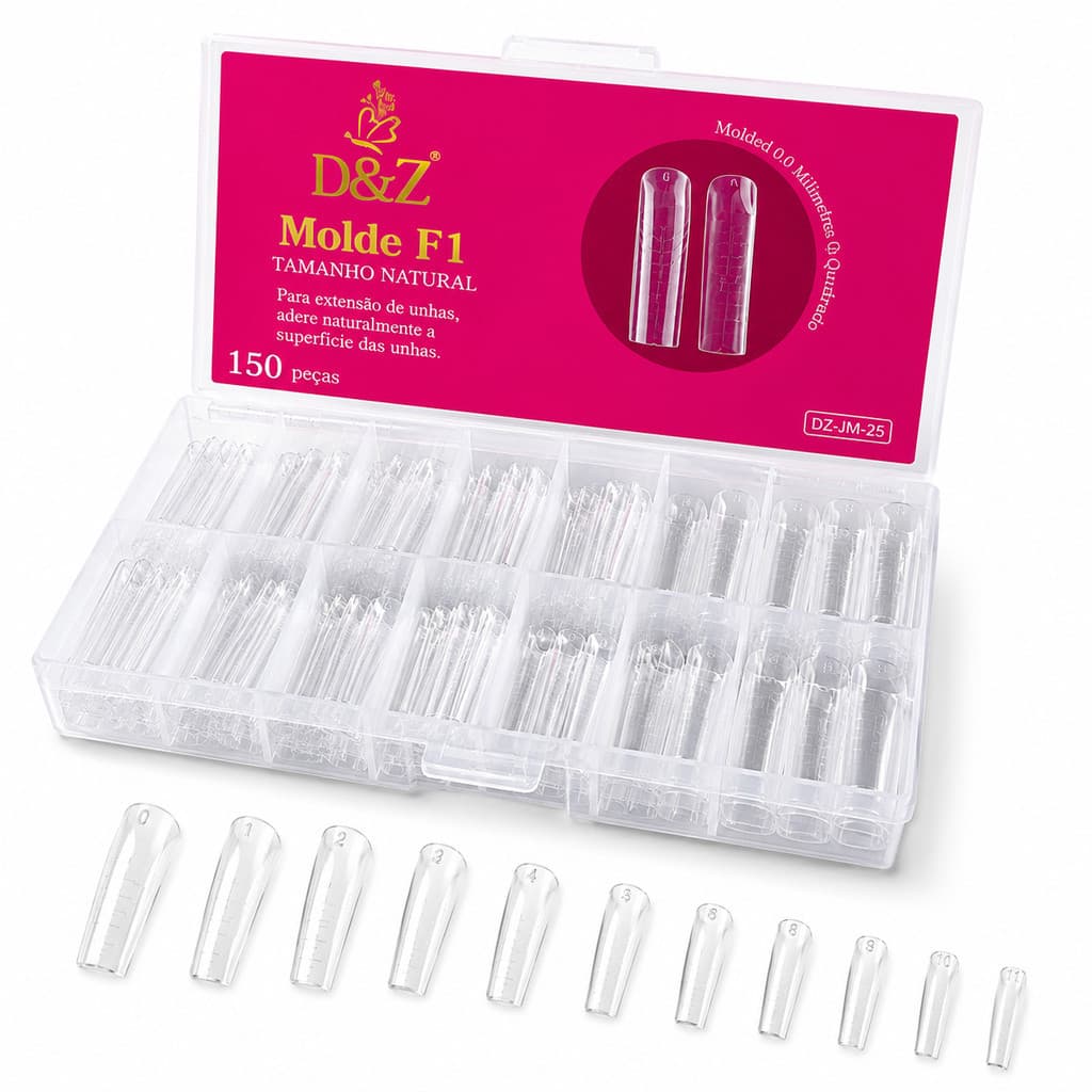 Molde F1 Unha Gel Extensão Alongamento Profissional Extensão Unhas Gel Polygel Molde Profissional Nail Designer