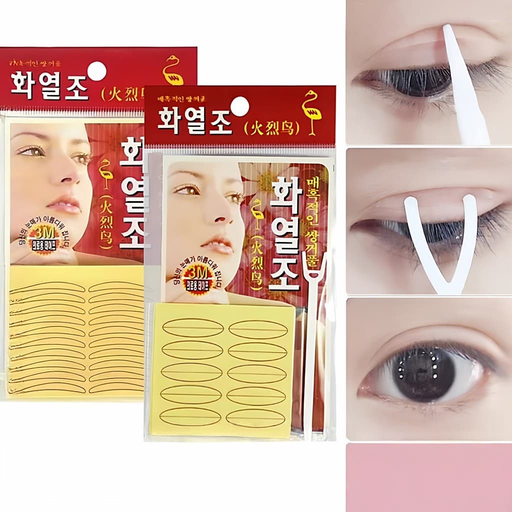 Flamingo invisível dupla pálpebra adesivo 50 Natural tipo largo/tira estreita respirável tira de borracha fibra única pá