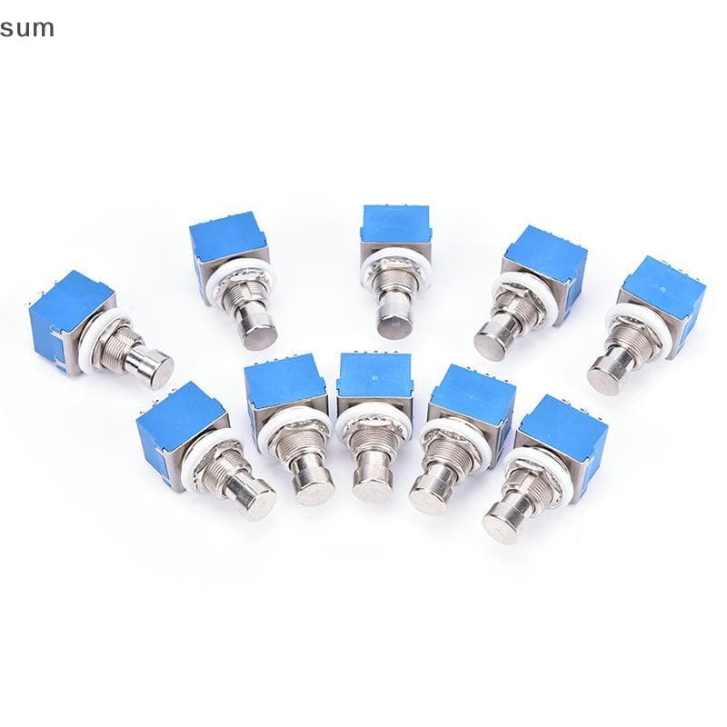[sum] 10 Peças Caixa De Pedal De Efeitos De Guitarra 3PDT De 9 Pinos Stomp Foot Interruptor De Metal True Bypass BR