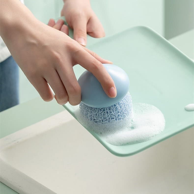 Bola de Nylon destacável, bola de aço para cozinha, criativa, multicolorida, durável, bola de limpeza, não machuca a esc