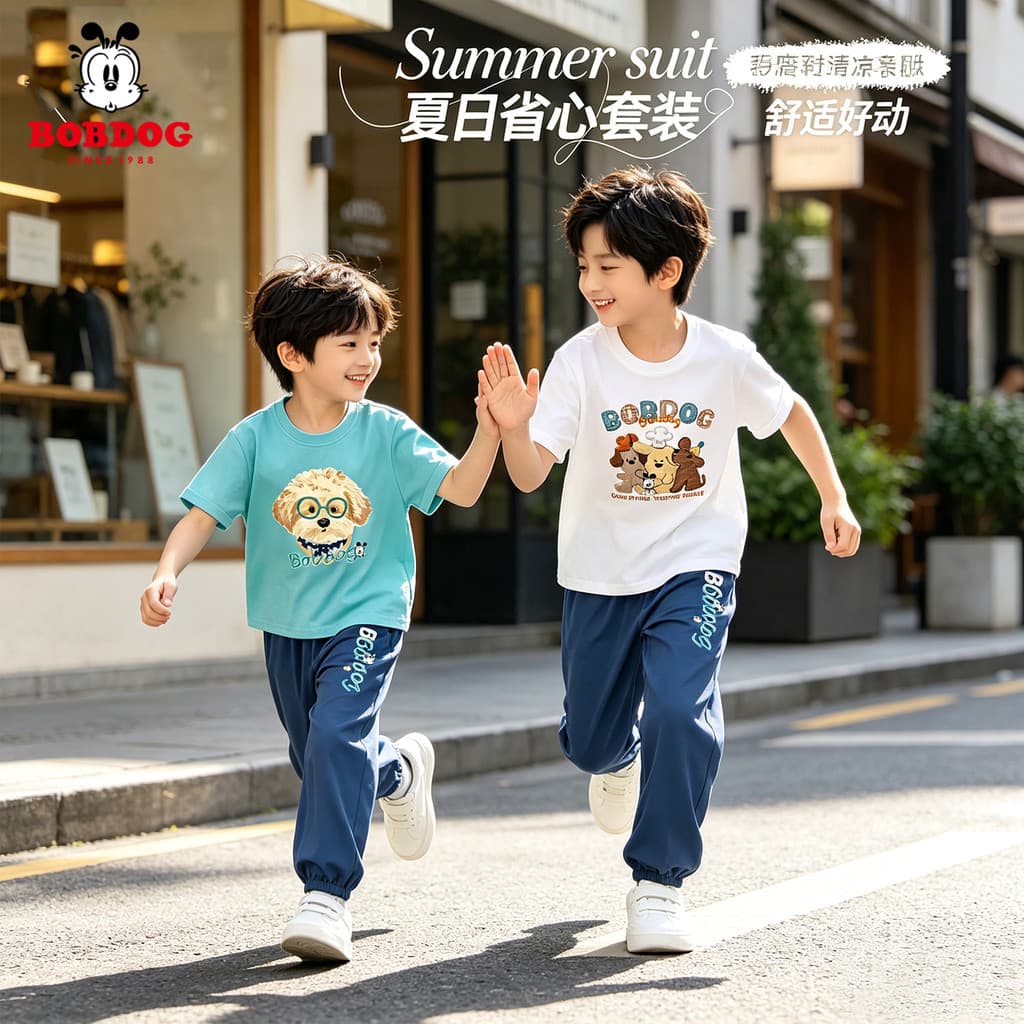 Bobo roupas infantis meninos terno verão 2026 novo estilo bonito moda roupas esportivas infantis estilo fino roupas de m