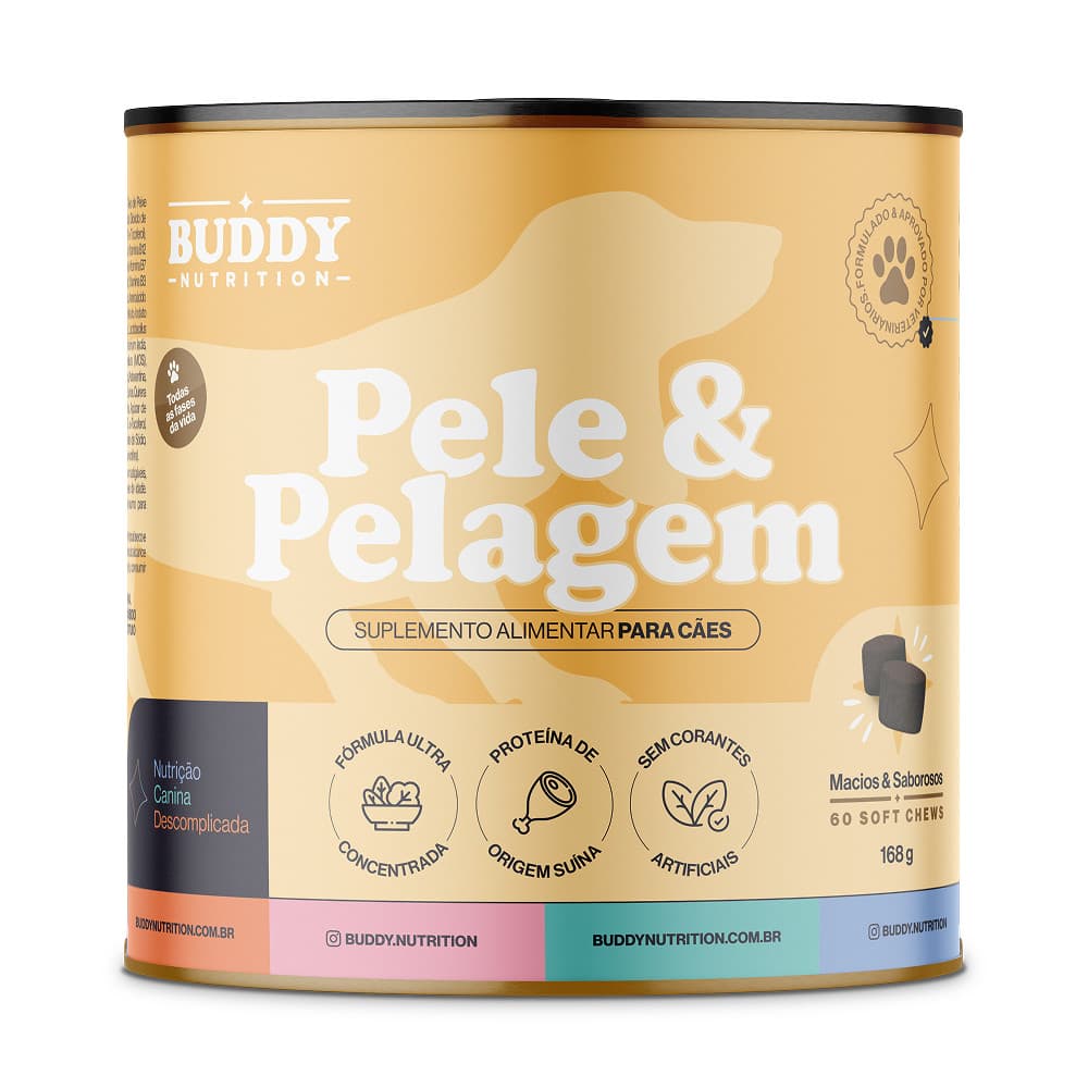 Suplemento Cães Pele e Pelagem com ômega 3 e vitaminas 168g