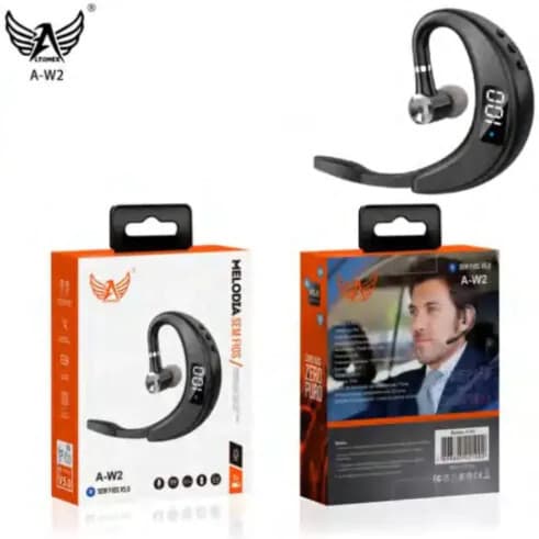 Fone de Ouvido Bluetooth Mono com Haste Flexível e Display Digital - Modelo A-W2