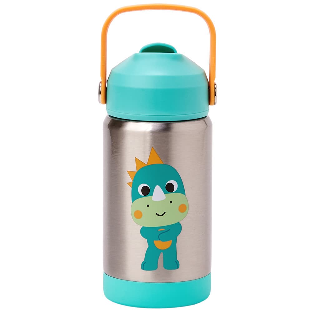 Copo Térmico Buba Zoo Dino 360ml Parede Dupla Canudo Silicone