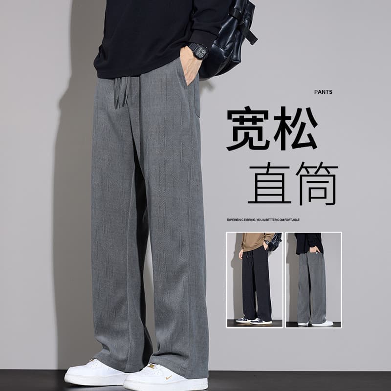Outono inverno novo estilo calças casuais homens estilo americano Street Wear cordão Sweatpants solto em linha reta Drap