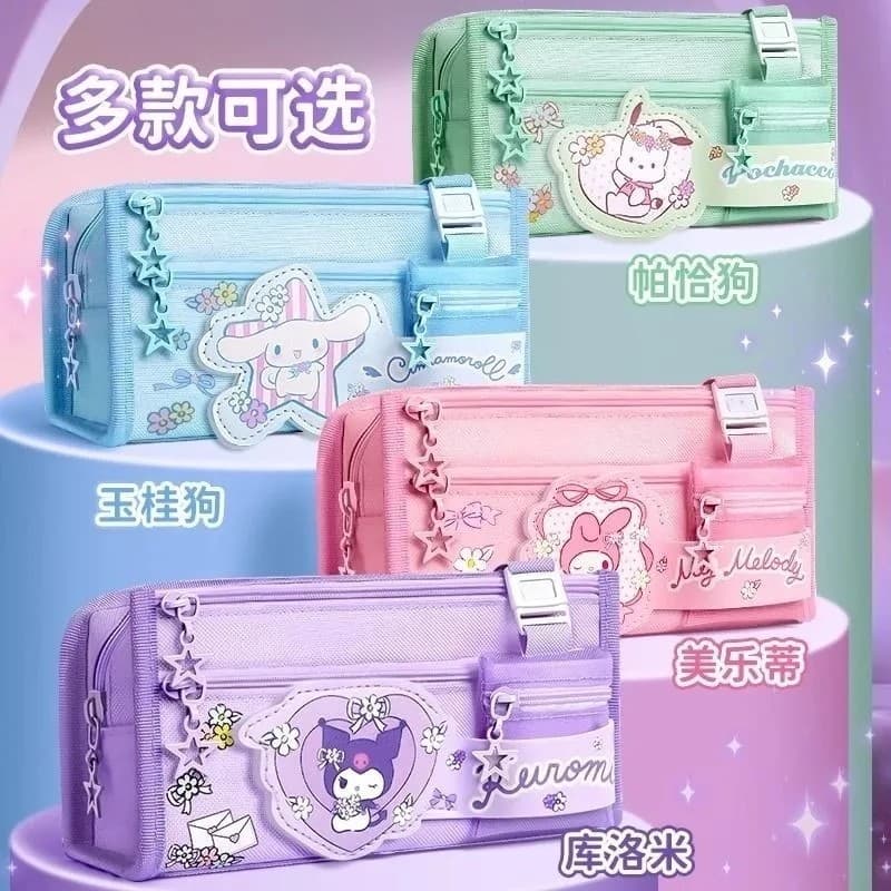 Sanrio estojo de lápis bolsa de papelaria 2026 grande capacidade meninas caneta de estudante de escola primária de alto