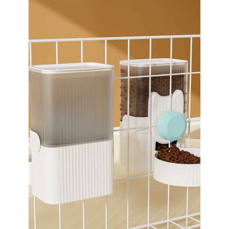 Gaiola suspensa para animais de estimação, alimentador automático, dispensador de água para cães, garrafa de água suspen