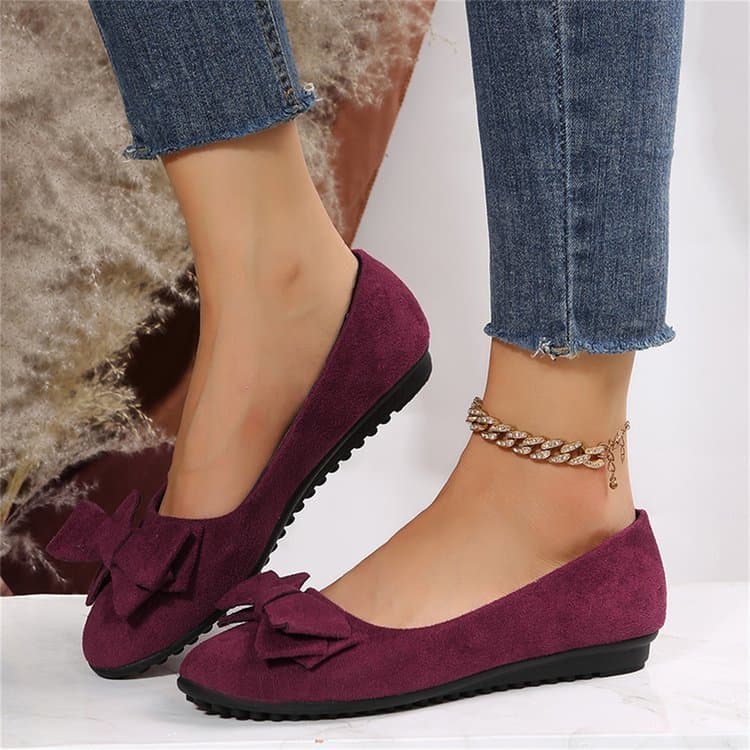 Senhoras novo estilo camurça Ballet plana diária Casual Formal Wear sapatos femininos