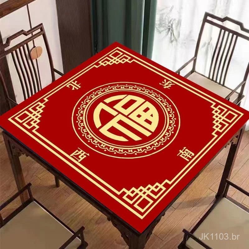 Tapete de Mesa Eight Immortals, Tapete de Mahjong Feito à Mão, Tapete de Poker, Tapete Antiderrapante e Silencioso, Tape