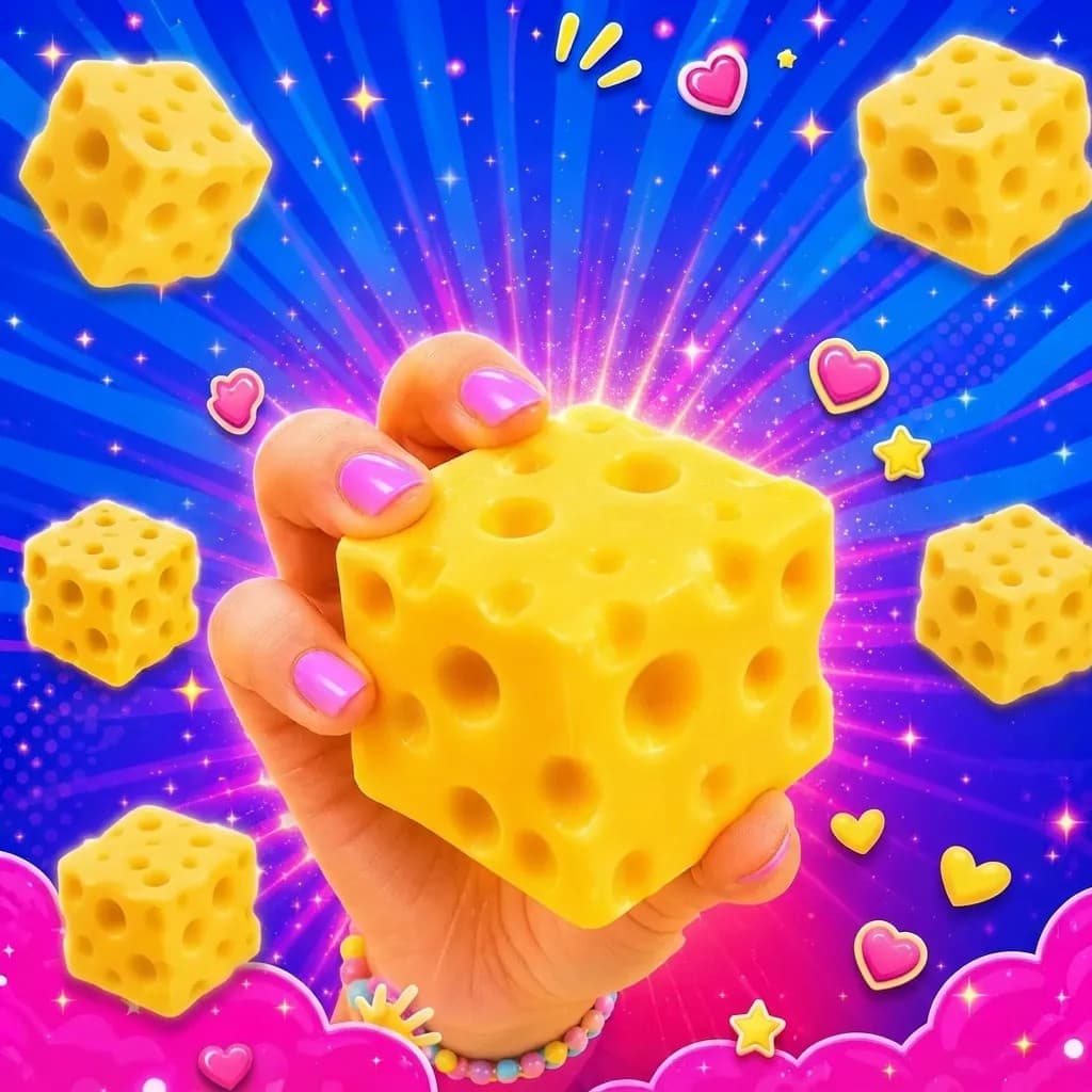 Brinquedo Squishy Bloco De Queijo Anti Estresse Sensórias Amarelo
