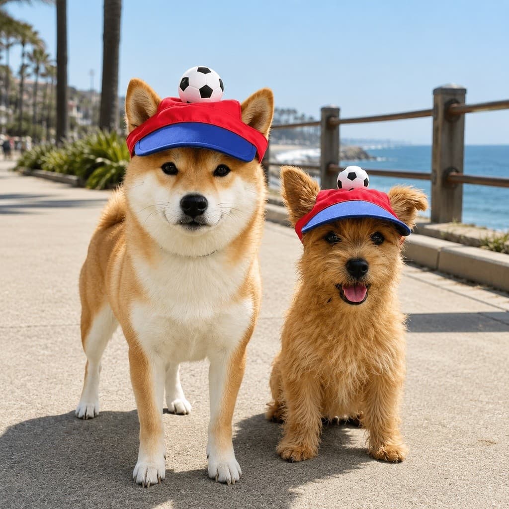 Chapéu De Sol Para Cachorro Com Tema De Futebol , Animais De Estimação Proteção Uv , Boné Ajustável Viseira Solar Ao Ar