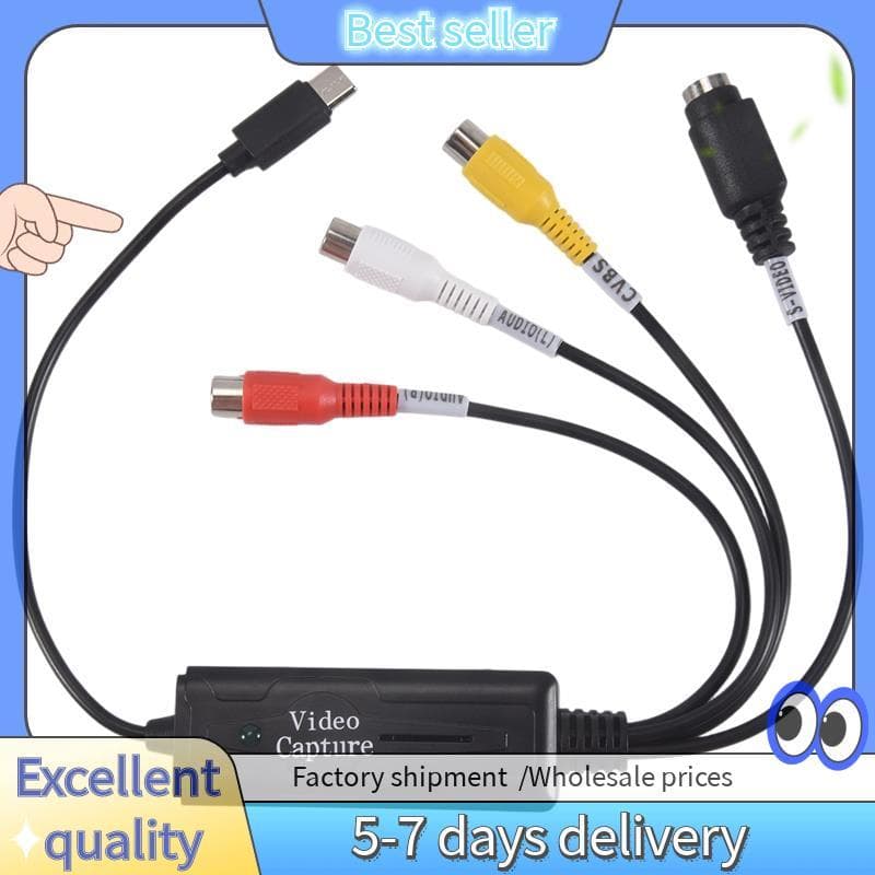 1 PCS AV Para USB C Conversor Adaptador De Placa De Captura De Vídeo 1 Canal
