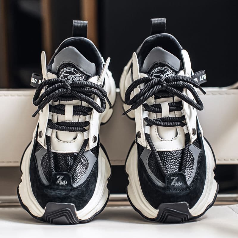 Homens moda de sola grossa papai sapatos 2026 novo estilo na moda All-Match aumentando sapatos esportivos casuais respir