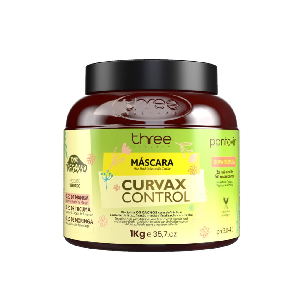 Máscara para Cachos Pantovin Curvax Control Hidratação e Definição