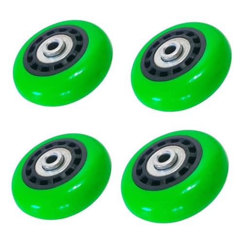 Kit 4 Rodas Patins Roller Vintage Rolamentada 55x15mm Verde-claro