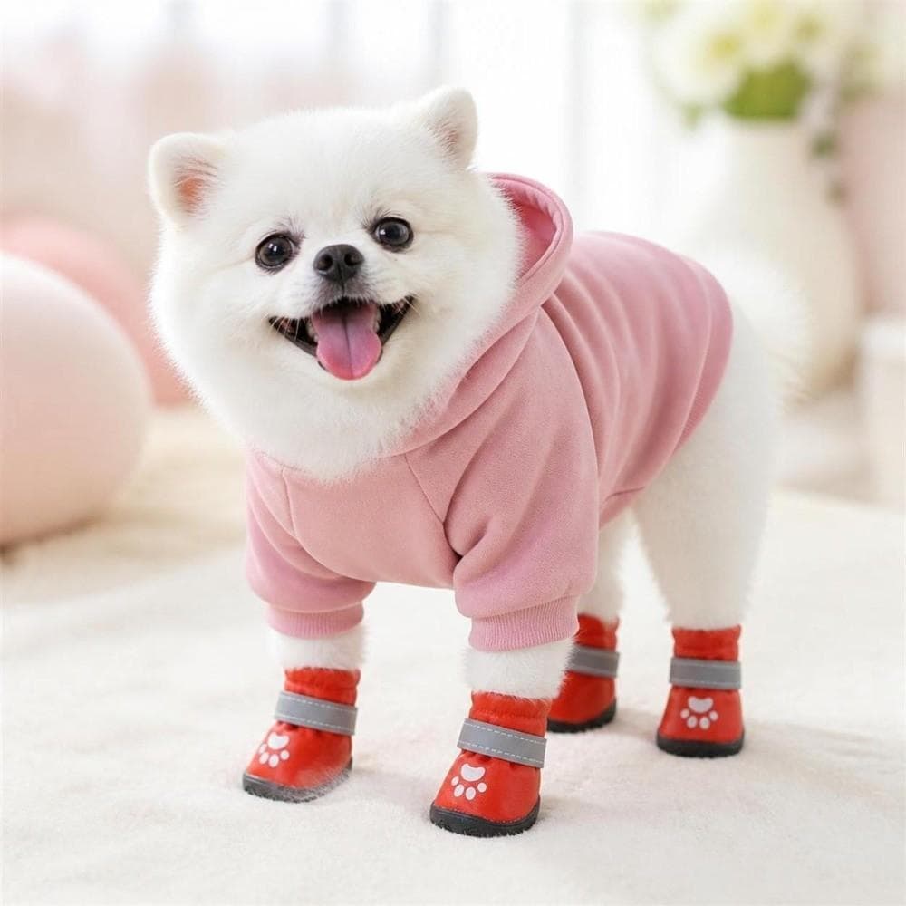 4 Unidades De Sapatos Para Cães , Botas Impermeáveis Antiderrapantes Animais De Estimação De Chuva E Neve , Suprim