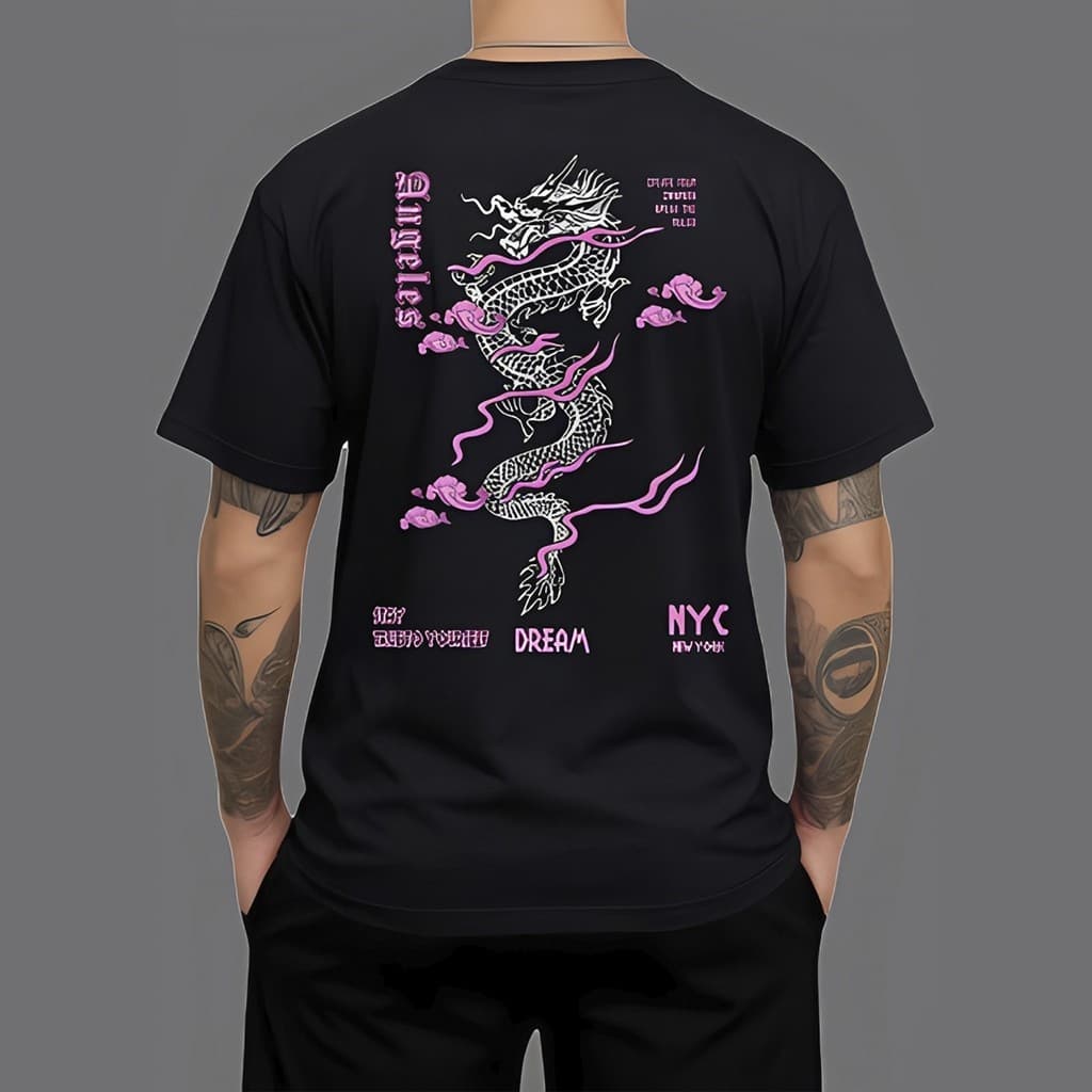 Camisa Dragão Streetwear Unissex 100% Algodão Básica Moda Urbana - Lançamento Presente