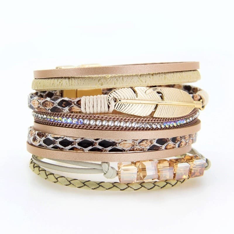 Senhoras/homens pulseira de couro conjunto nova pulseira senhoras frisado pulseira europeu americano moda liga pena mult