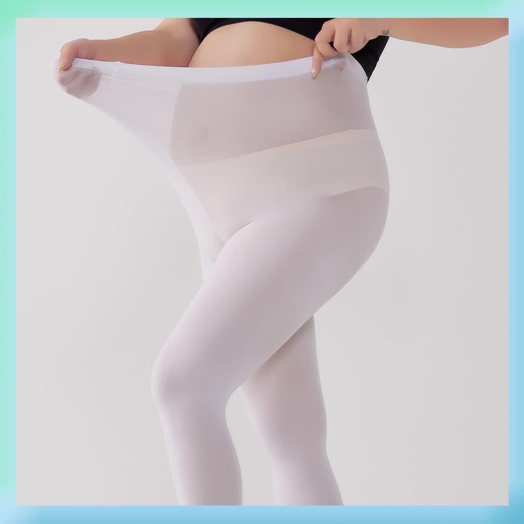 Meia-calça branca plus size, de veludo, resistente a rasgos e com cós que não desce, ideal para dança, primavera/verão,