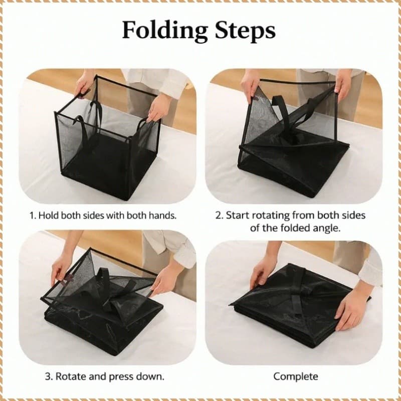 【Design Dobrável】Cesto De Roupa Suja Grande Quadrado Com Alça - Cesto Dobrável/Roupa Suja/Organizador