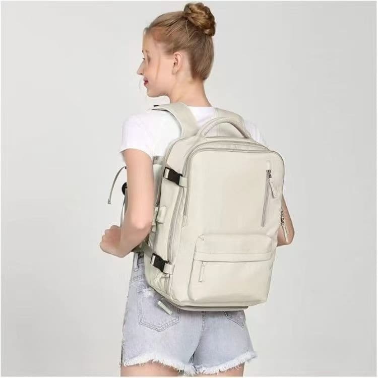 Mochila De Viagem Feminina À Prova D'água E Respirável De Grande Capacidade Com Vários Compartimentos Porta De Carregame