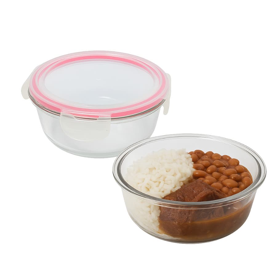 Pote Vidro 950ml Redondo Não Vaza Marmita Tampa Hermético Vidro