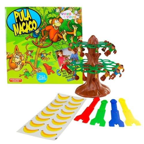 Brinquedo Pula Macaco Catapultas Árvore Interativo Educativo Infantil Diversão Desenvolvimento Motor