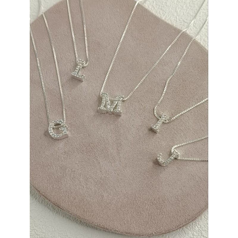 Colar moda feminina Elegante com Letra de A-Z Brilhando em Diamante - Presente Luxuoso para Mulheres ptata