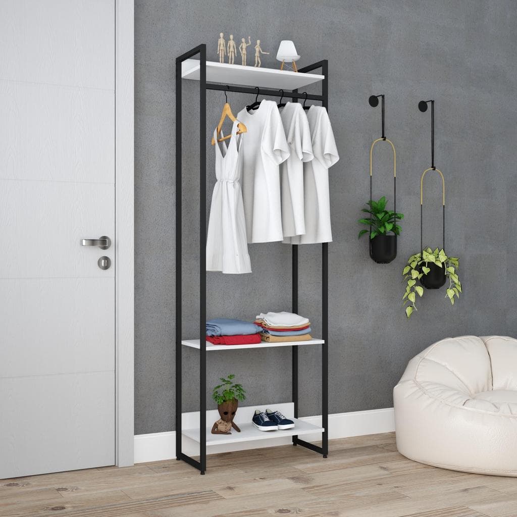 Estante Closet Arara c/03 Prateleiras Dynamica 60 cm Est.Preta