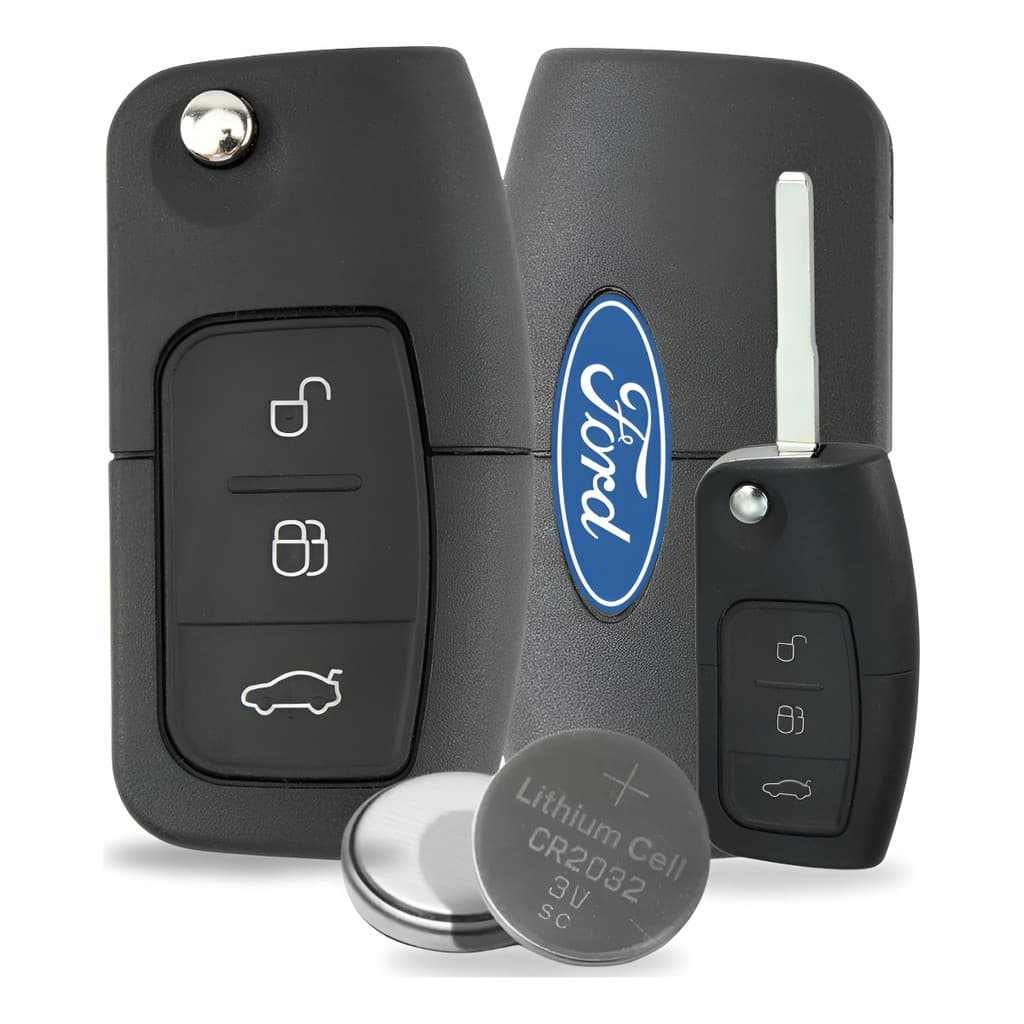 Chave Canivete Ford Focus New Fiesta 3 Botões Com Bateria