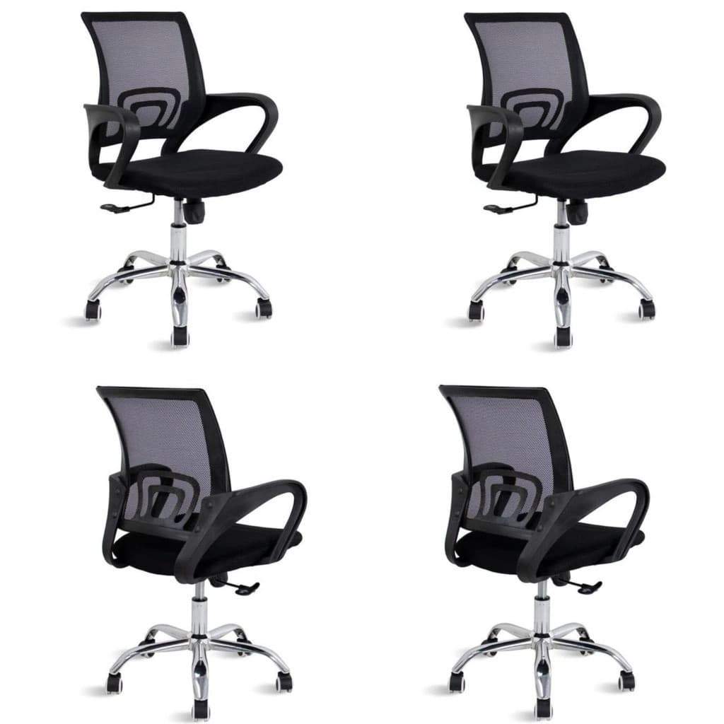 Kit 4 Cadeiras de Escritório Mesh Ergonômica com pistão reforçado até 150kg