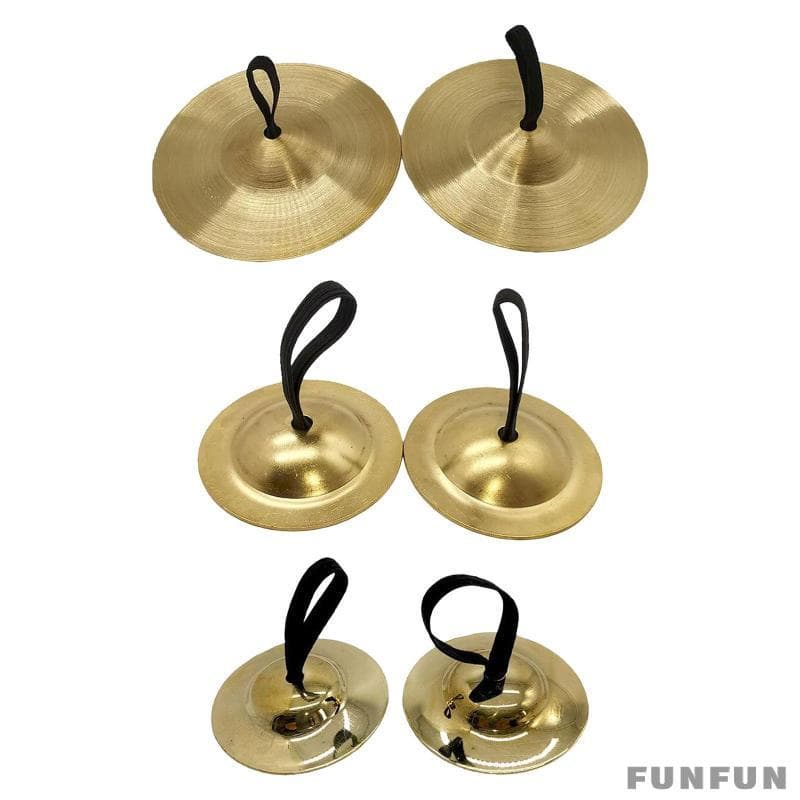 [Funfun] 2 Peças De Pratos De Dedo Para Crianças Mão Crash Cymbal Mini Instrumento Musical De Percussão Tom Percussivo D
