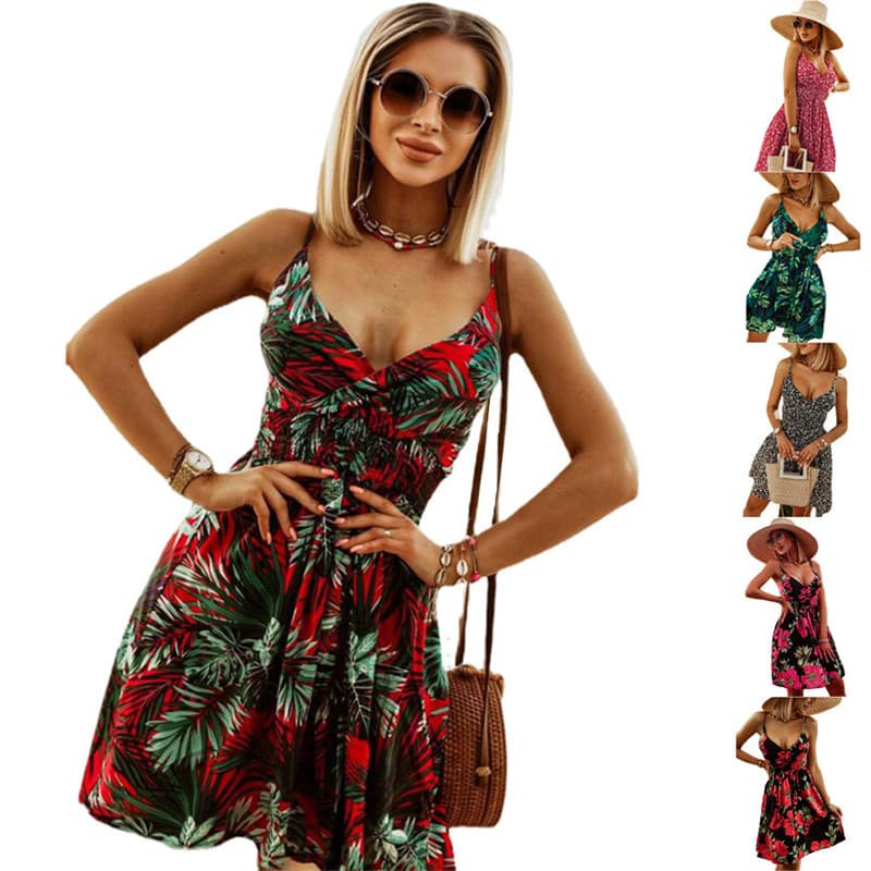Moda Feminina Vestido De Verão Senhoras Saia Deslizante Cintura Suspender