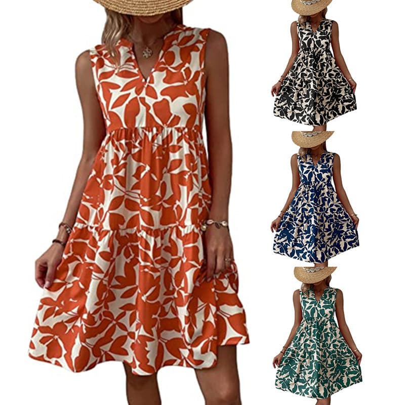 Vestidos De Verão Femininos Casuais Estampados Saia Feminina Soltos