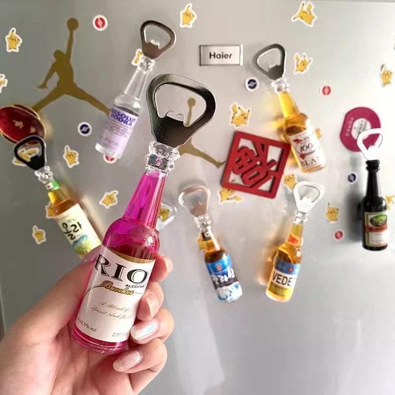 Saca-rolhas magnético doméstico cerveja saca-rolhas divertido geladeira adesivo estilo influenciador mesmo estilo gelade