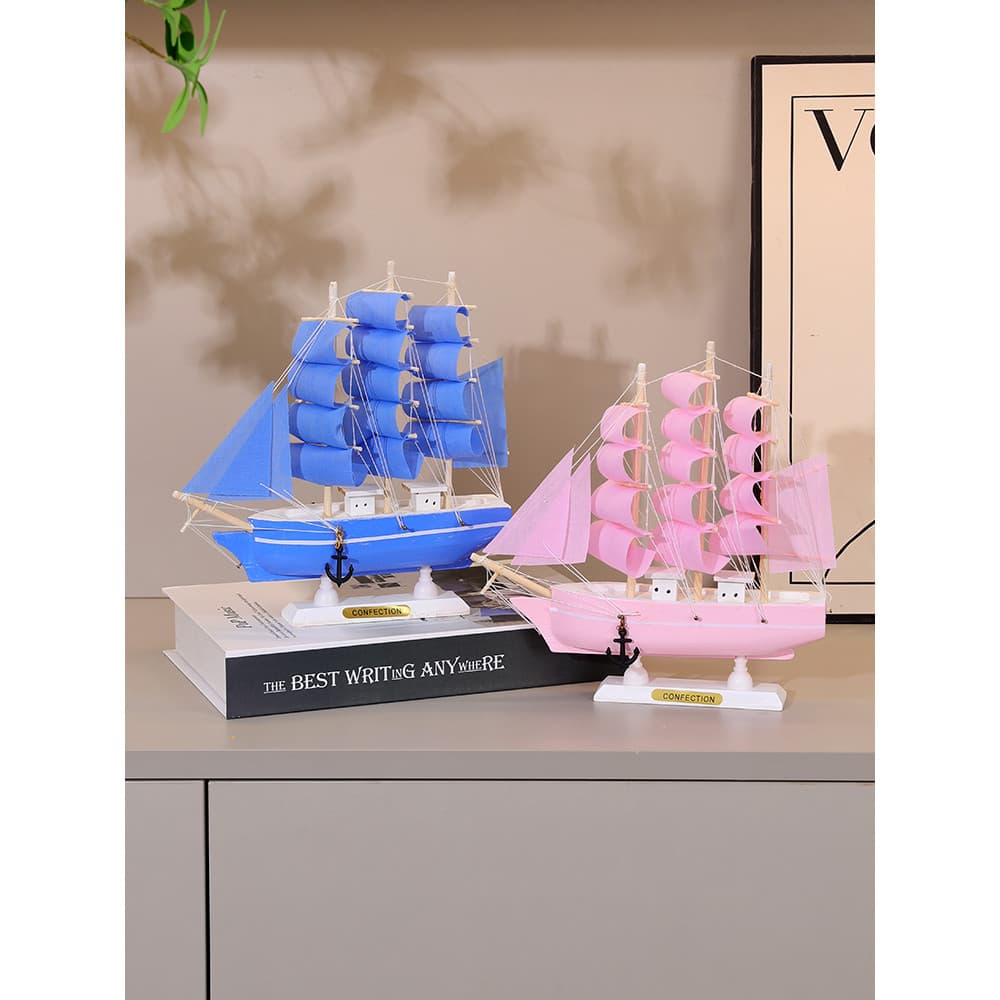 Suave vela decoração luz luxo High-End escritório barco de madeira artesanato sala de estar decorações presentes de inau