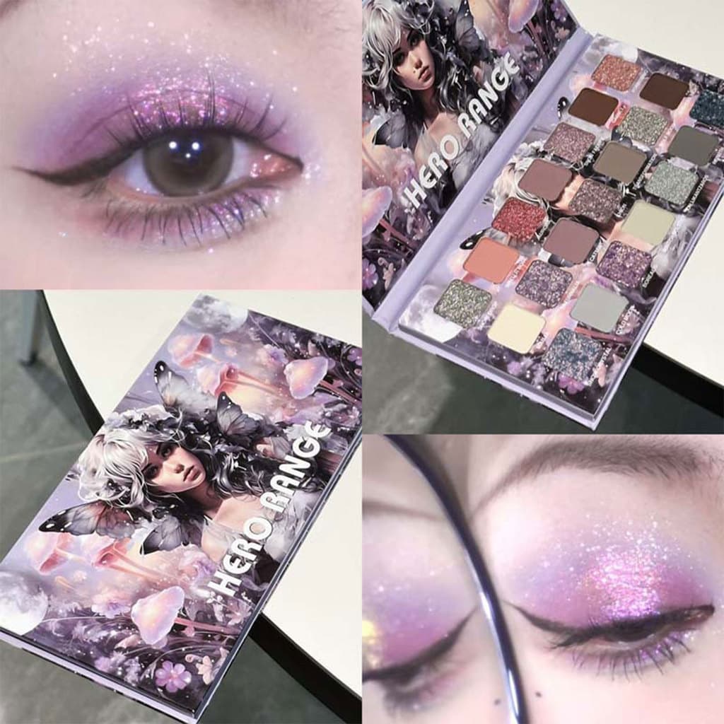 Paleta de sombras cor terra roxa diária diamante quebrado estroboscópio cimento cinza esfumaçado sombra grande paleta ab