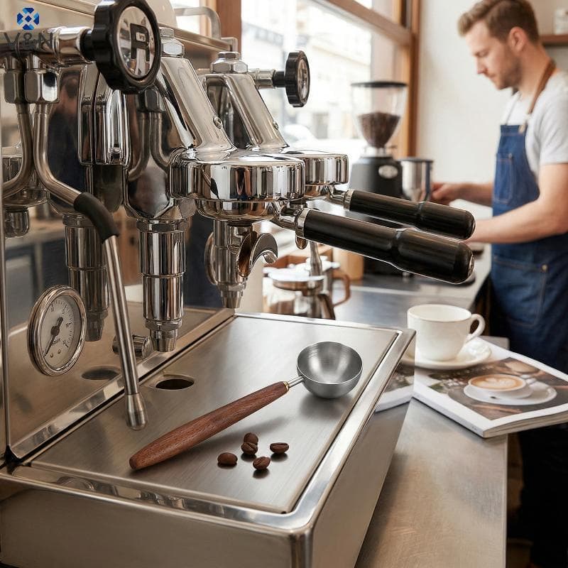 (V & N) Colher Medidora De Café Em Aço Inoxidável Com Cabo Longo De Madeira De Mesa Para Chá Pó Uso Cozimento Cozinha Do