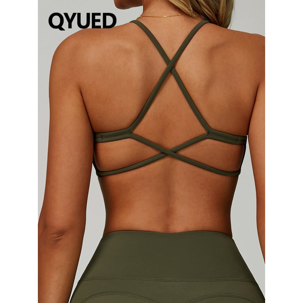 Europeu americano halter pescoço nu yoga colete feminino halter pescoço roupa interior esportiva com almofada no peito s