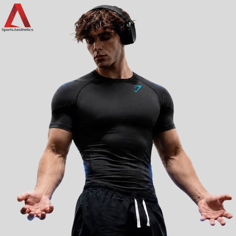 Moletom De Fitness Masculino , Top Justo , Camiseta Elástica De Secagem Rápida Para Treinamento Ao Ar Livre