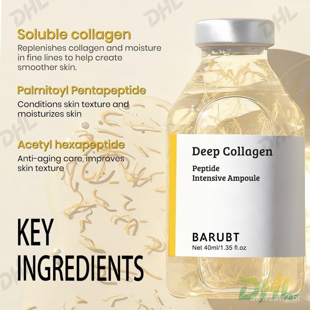BARUBT Ampola Intensiva de Peptídeos de Colágeno Profundo, Sérum Facial Coreano Anti-Envelhecimento para Firmar, Levanta