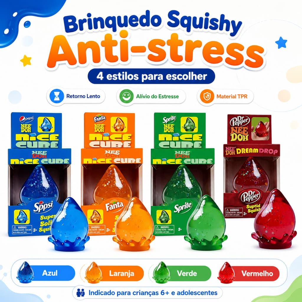 Brinquedo Anti-Estresse Jelly Squishy – Sensorial De Ascensão Lenta