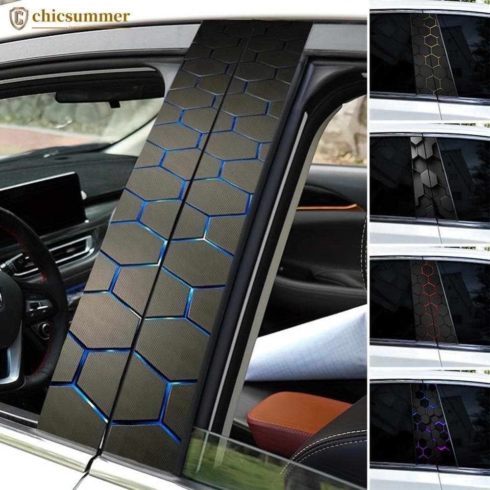 CHICSUMMER 2 Pçs Adesivos De Carro B Pilar Centro Coluna Envoltório Decalque Cobre DIY Resistente A Riscos Decoração Ade