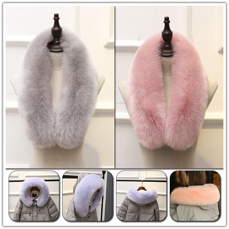 Cachecol de Pele Sintética de Raposa para Mulheres, 70/80/90cm, para Casacos de Inverno HSPZ