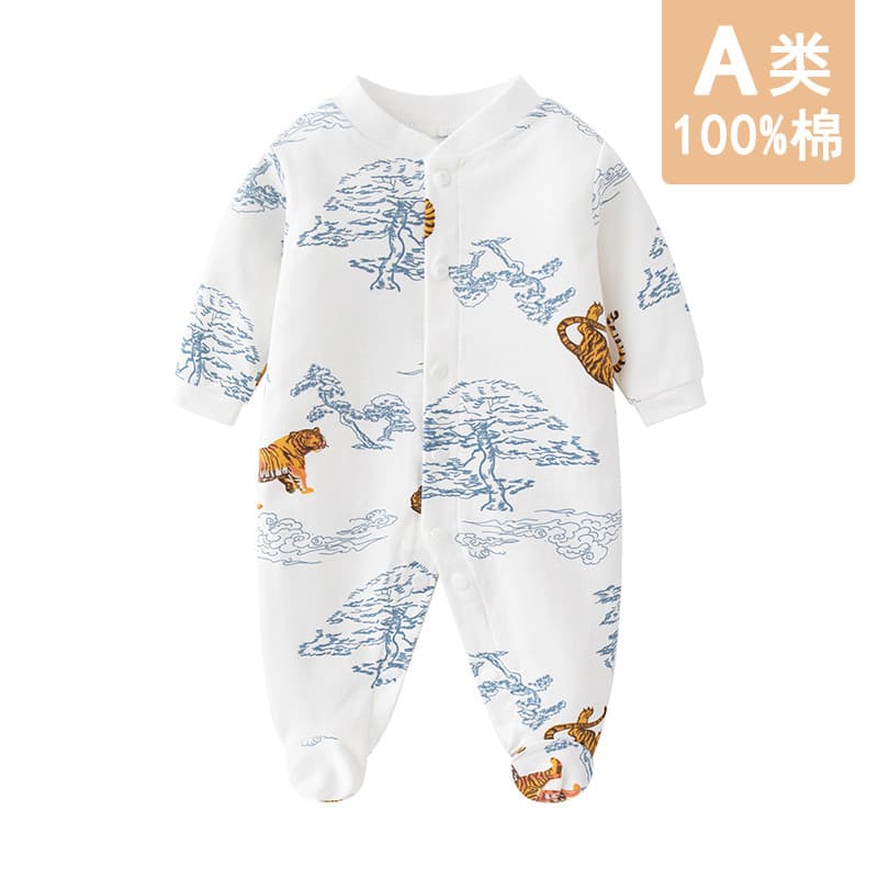 Ano do tigre macacão do bebê roupas de outono mês cheio bebê recém-nascido puro algodão Super bonito primavera outono ma