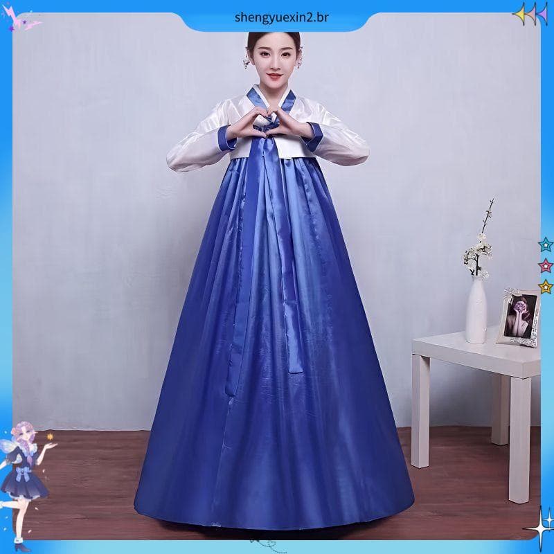 Novo estilo melhorado coreano tradicional senhoras palácio casamento desempenho diário Hanfu traje coreano traje de danç