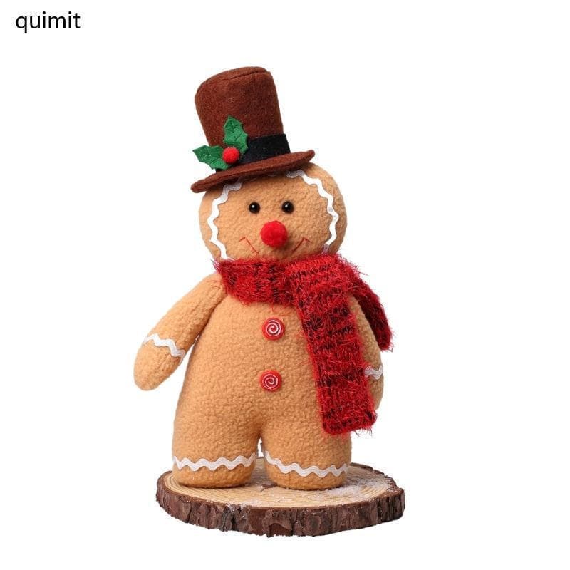 Boneco de Natal de Gengibre QUIM, Boneco de Pelúcia Fofo de Desenho Animado com Pernas Longas, Brinquedo de Decoração In